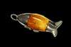 MJ USB Flash Drive - Luxury Fish Platinum Amber Edition - Naturale Amber, Platinum, Black Diamonde Eyes
