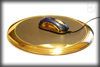 Golden Mouse Pad with Gold Mouse Inlaid Hot Enemal