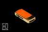 USB Flash Drive Luxury Keyring Mini Exotic Leather MJ Limited Edition Gold - Iguana Orange