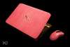 Luxury Elite Notebook Ferrari One MJ Limited Edition - Exotic Leather Pink Cobra with VIP Mouse