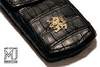 VIP Mobile Phone Case for Mobiado from Genuine Crocodile Leather with Gold Platinum Logo Zoom