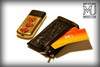 MJ Mobile Case Exotic Leather - Black Crocodile with Gold Phone Nokia 8800 Gold Swarovski & Visit Cards